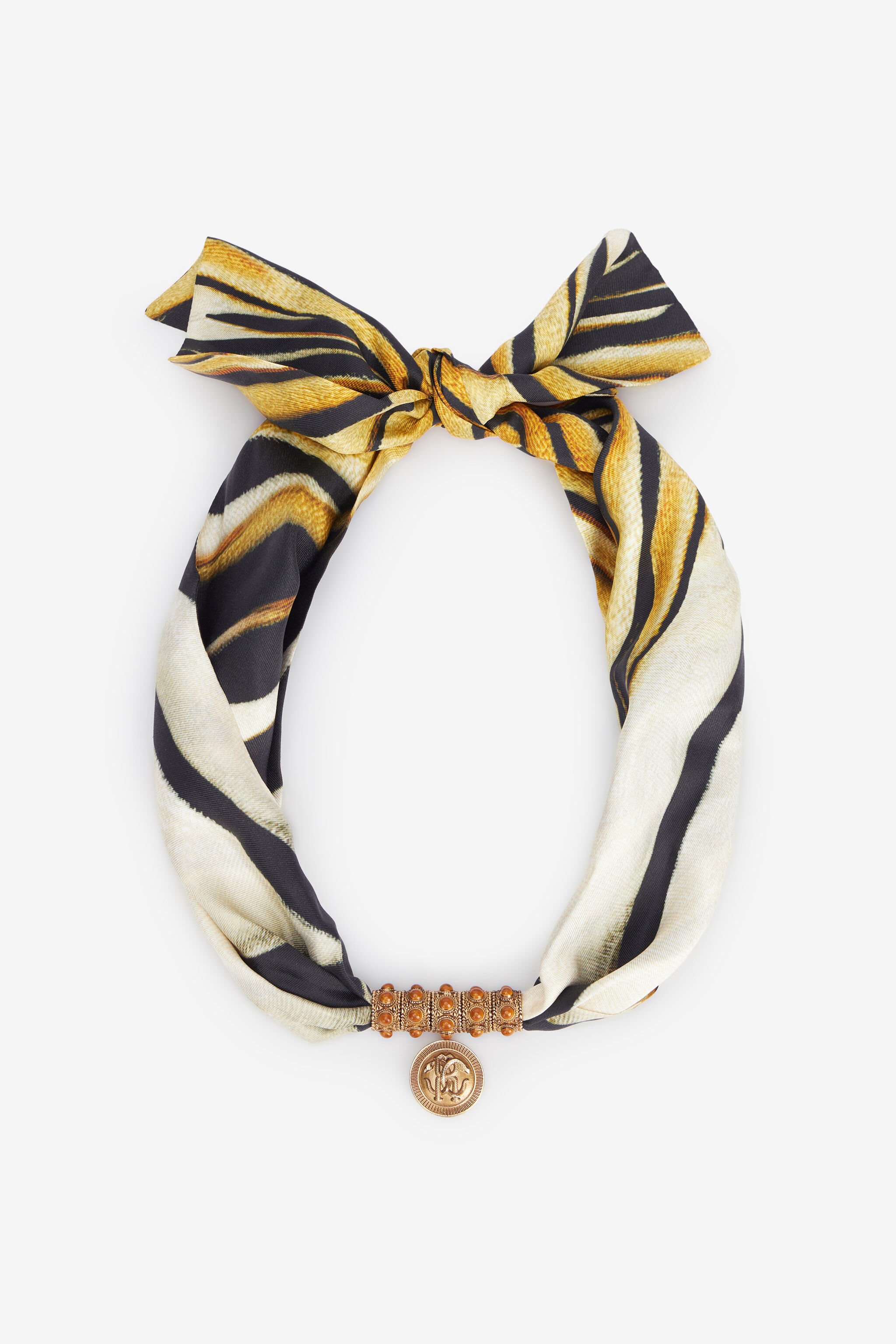 RC Collana in seta stampata e metallo Oro TKG002-AM019