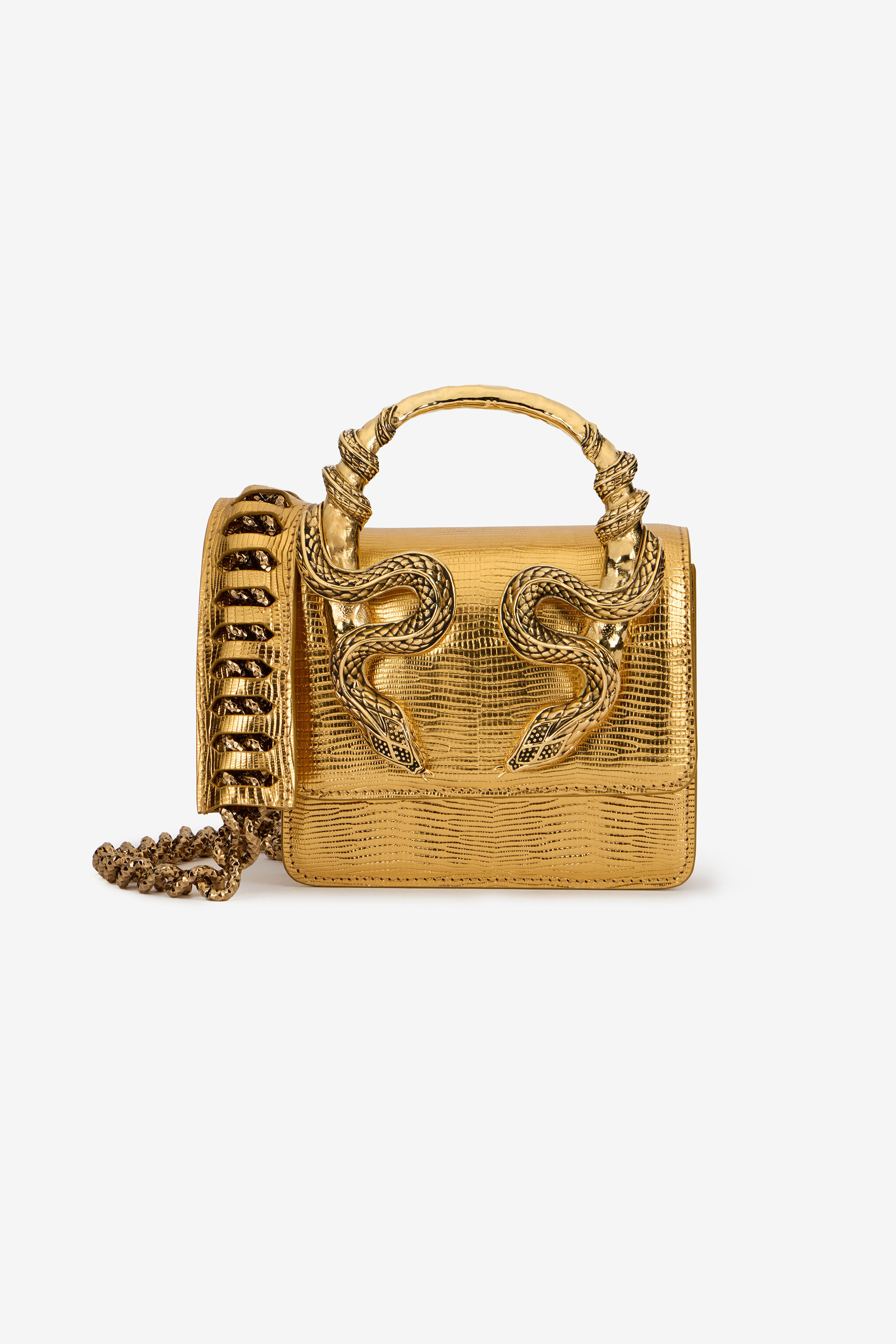Serpentine Bag in GOLD for Women | Roberto Cavalli®