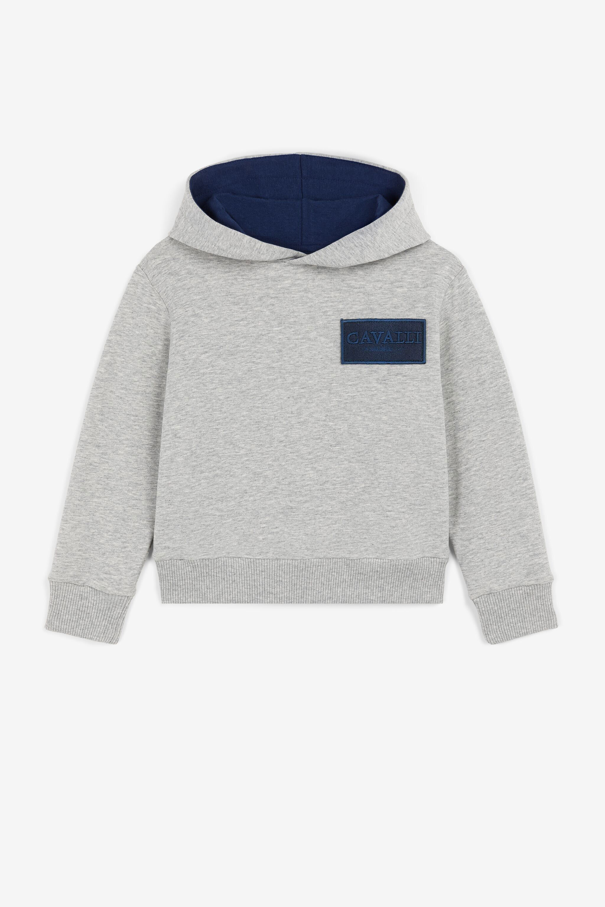 JU Logo-Appliqué Hoodie Gray PJT906-CF050