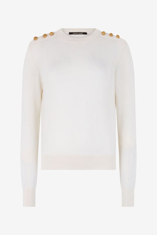 RC Sweater with gold buttons RC Sweater with gold buttons Avorio UWM610-WH003