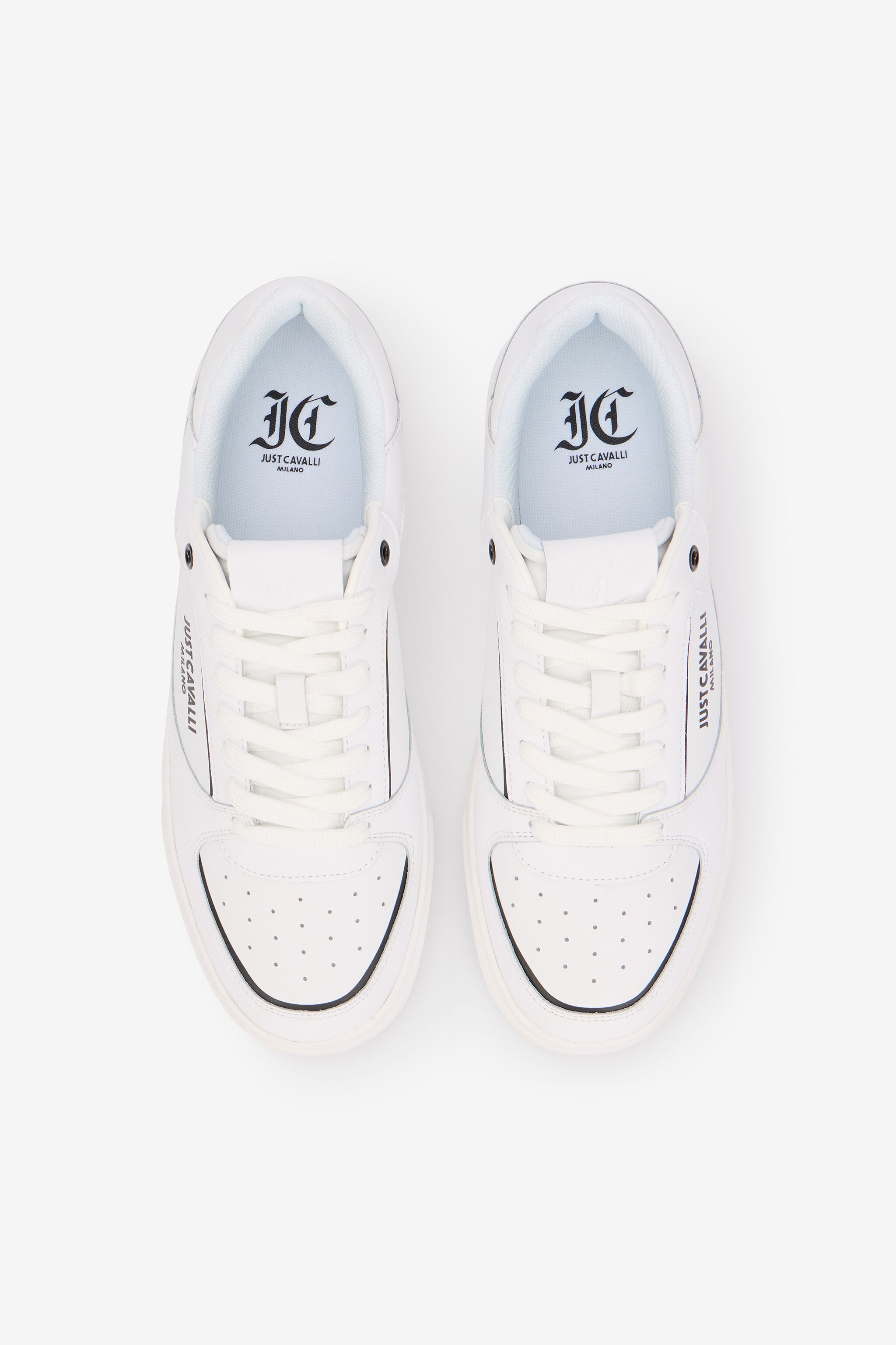 JC Baskets Blanches En Cuir Avec Logo WHITE UFS015-UF290