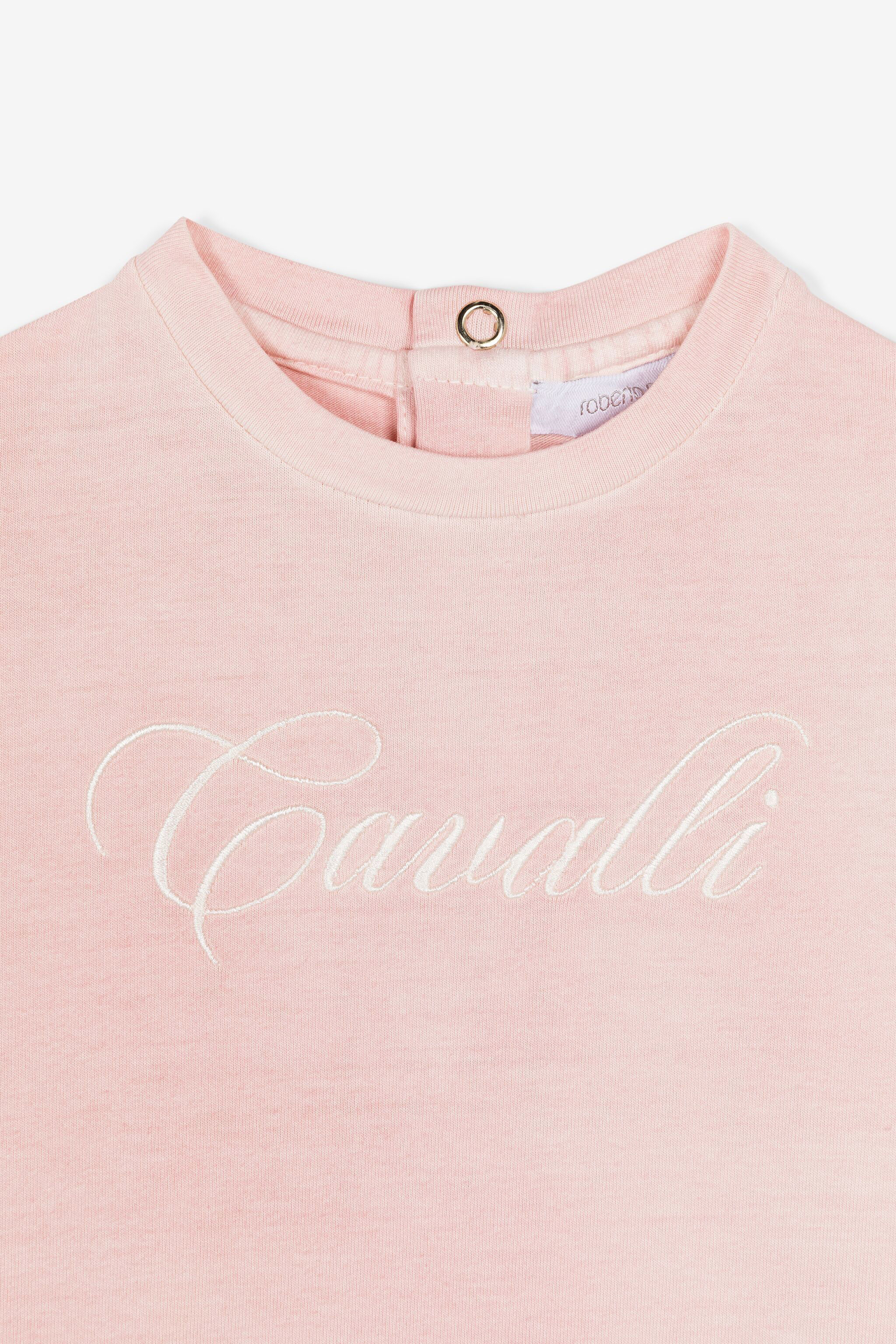 JU Camiseta con logo bordado Rosa OJT630-ISA2J