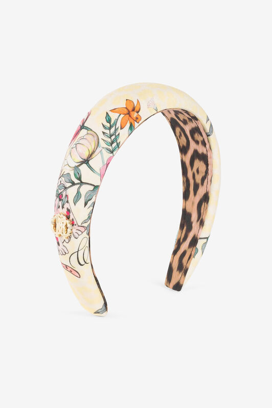 JU Jaguar And Flower-Print Headband JU Jaguar And Flower-Print Headband Pink QJI004-HBF61