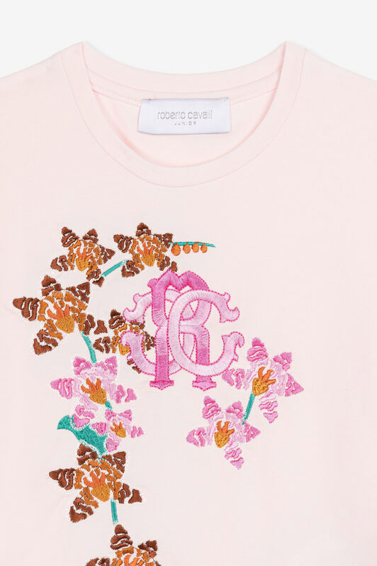 JU Floral-print detail T-shirt JU Floral-print detail T-shirt Pink QJT659-JV025
