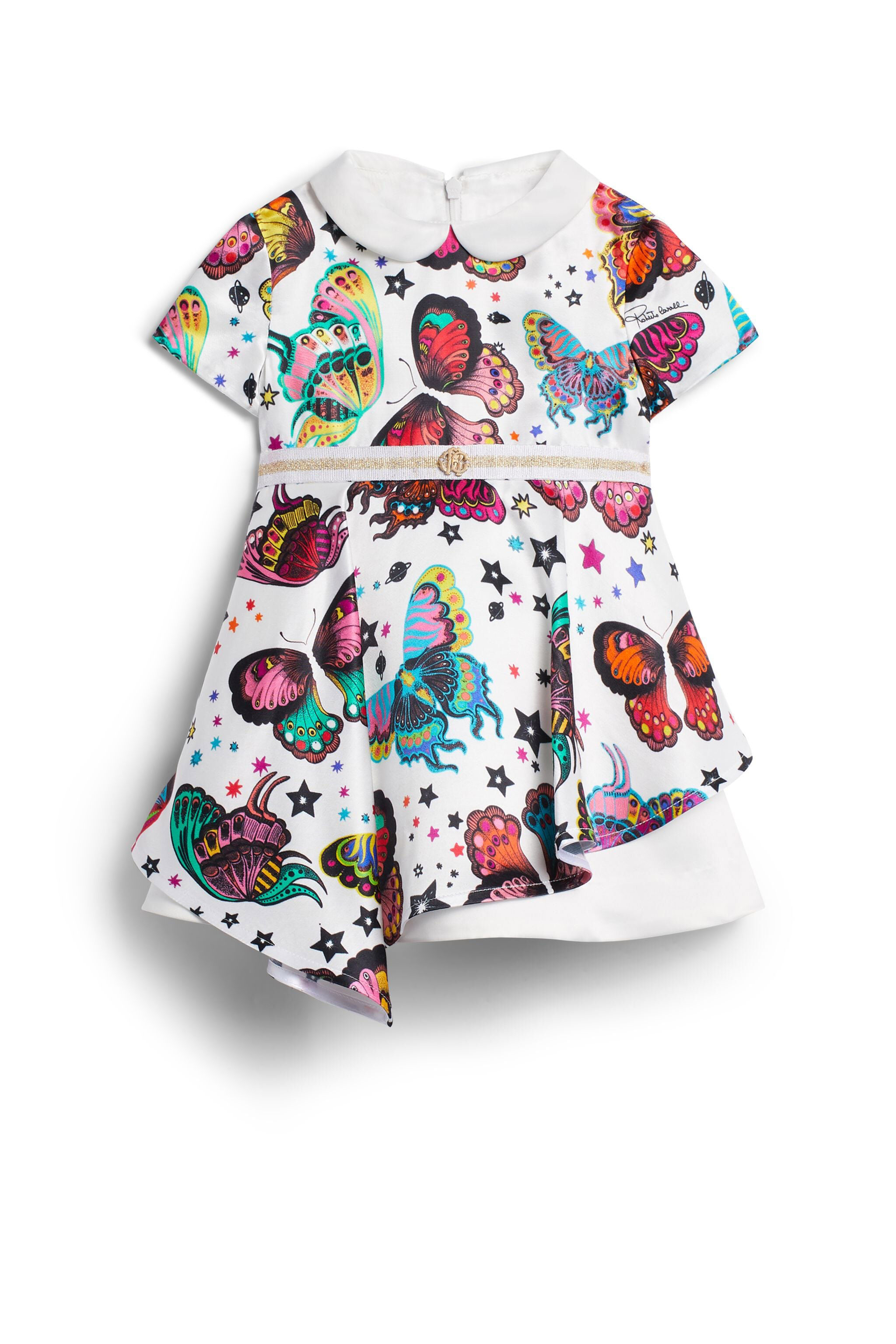 JU Satin-Kleid mit Space Butterfly Print MILKY/MULTICOLOR IJT160-XOQ86