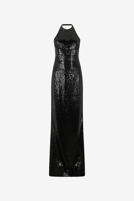 RC Long Sequin Dress BLACK WKR157-GG001