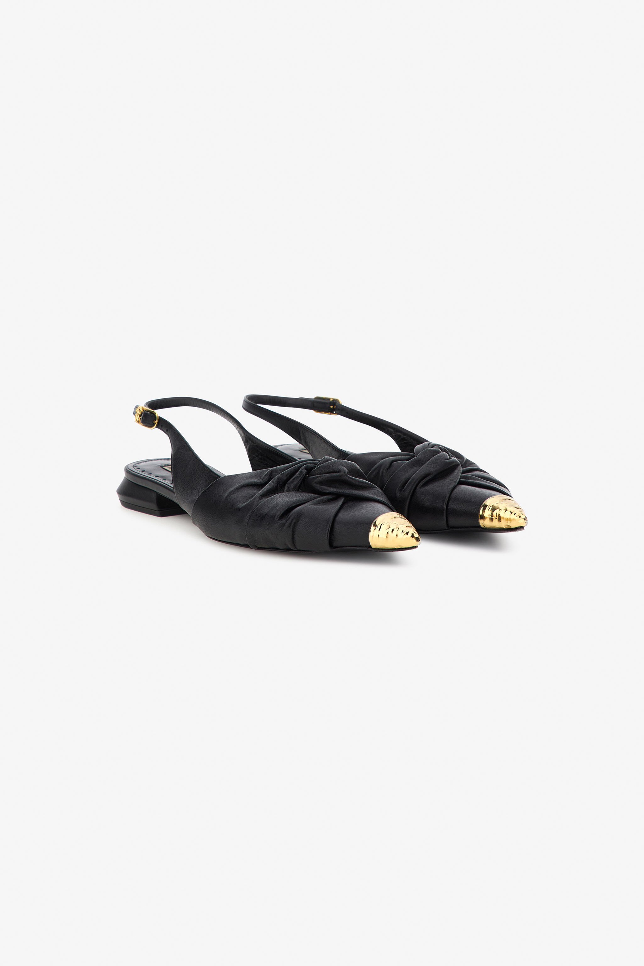 RC Le Pettegole slingback with decoration Black RKS018-PN003