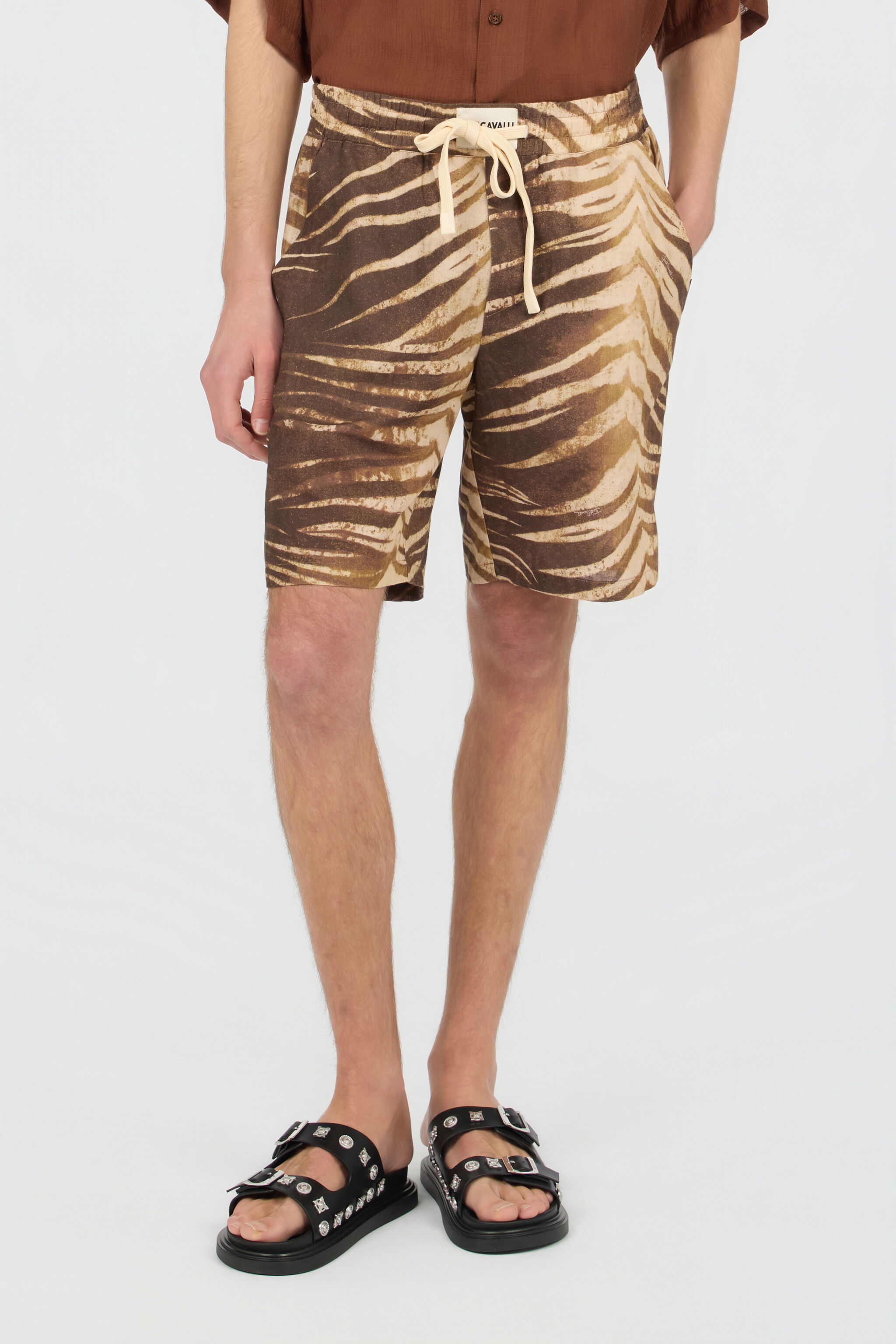 JC Bermuda Stampa Natural Barb 751 BEIGE + 709 MARR WFT013-WF040