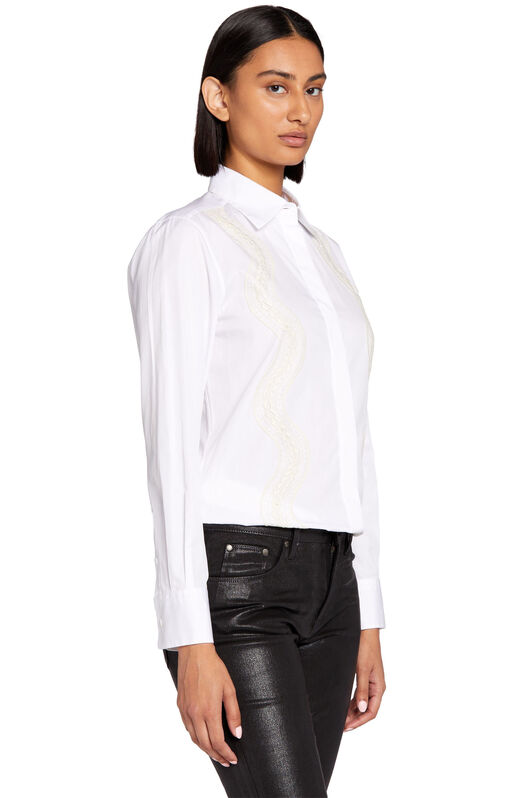 RC Crochet Lace-Trim Shirt OPTICAL WHITE JQT709-CH054