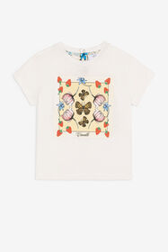 ${brand} T-Shirt aus Baumwolle mit Erdbeer- und Schmetterlingsdruck ${colorDescription} ${masterID}