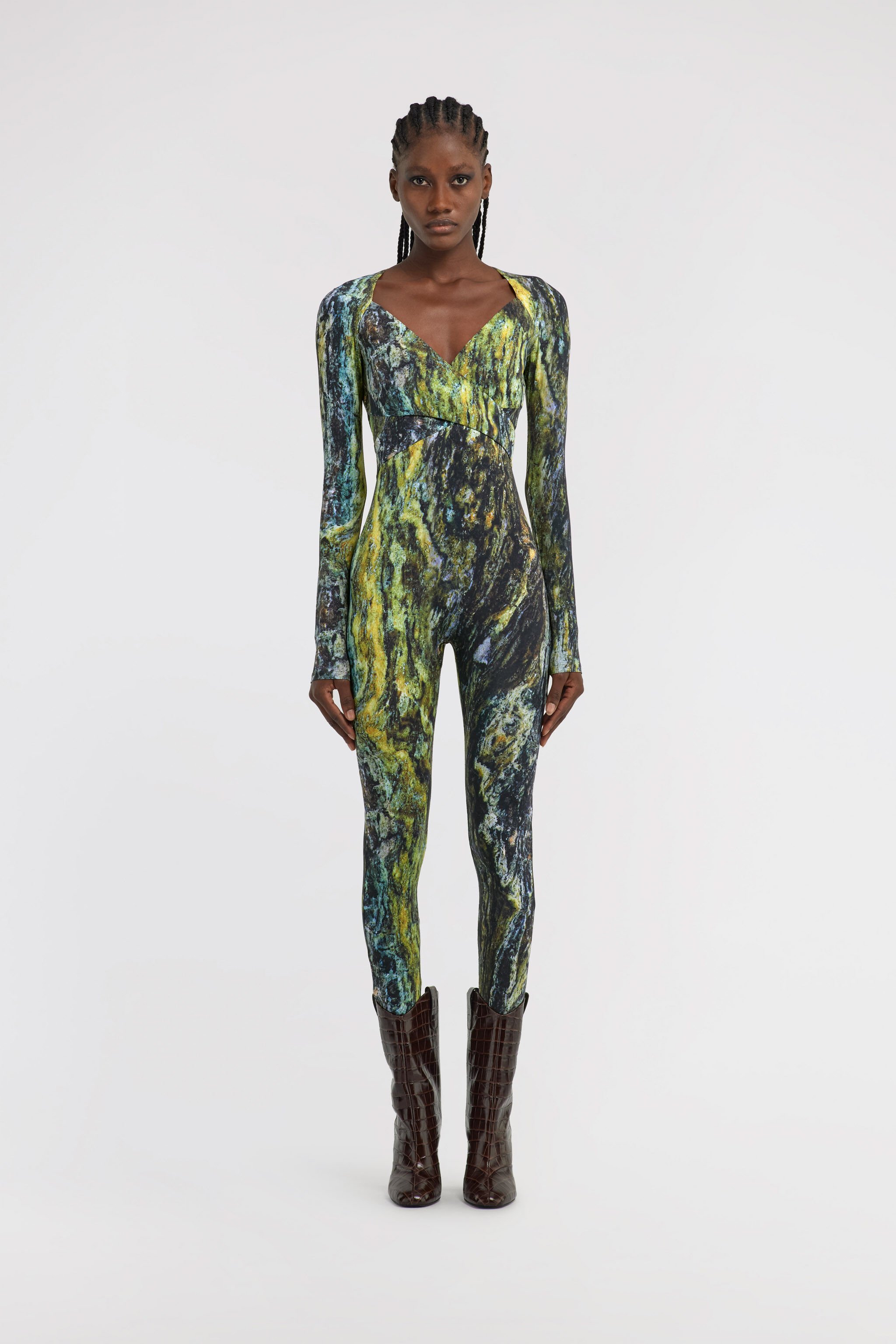 RC Marble Print Jumpsuit Vert foncé TWT134-LNN20