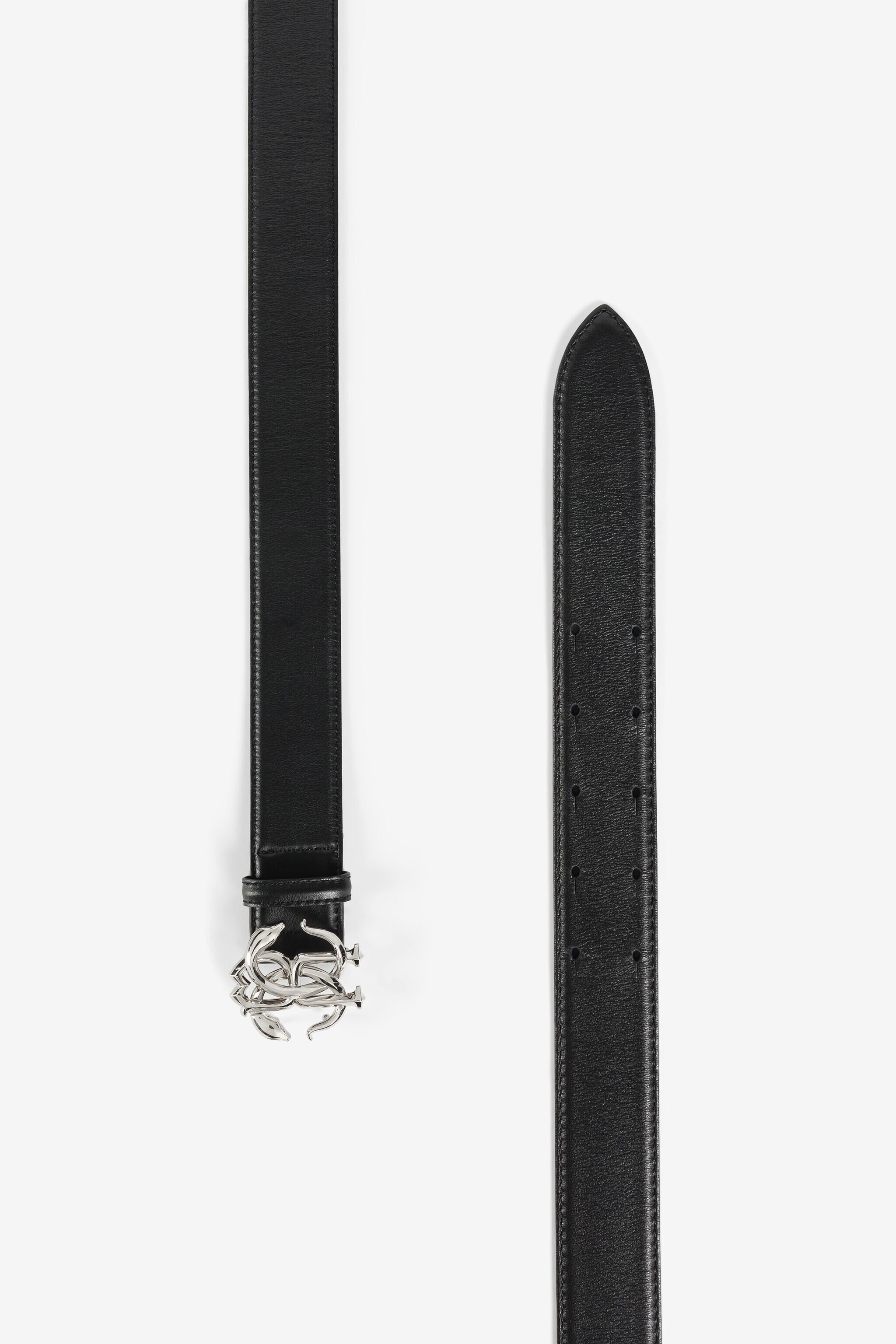 RC Cintura in pelle con Monogram Mirror Snake Nero QRC007-PZ132
