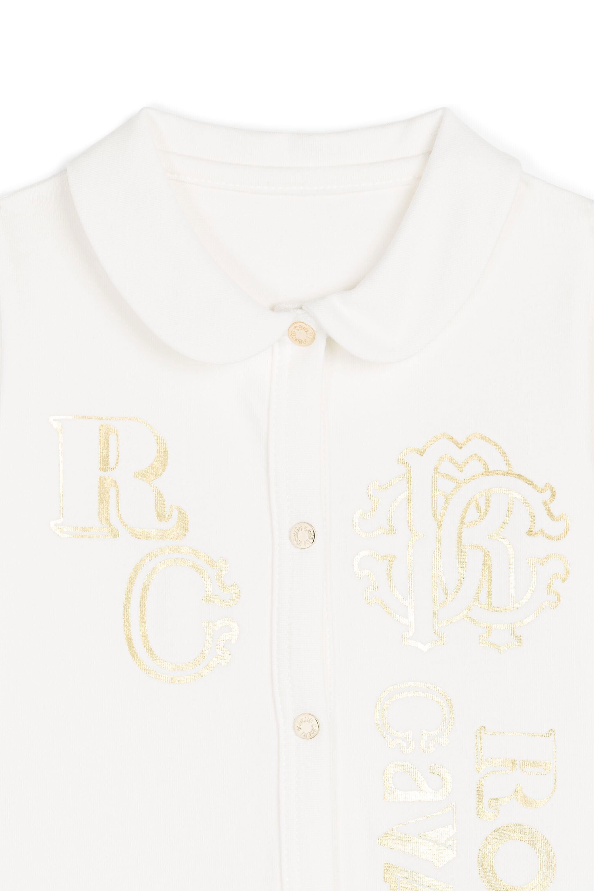 JU RC Monogram-Print Babygrow MILKY WHITE/GOLD MJT80C-JV025