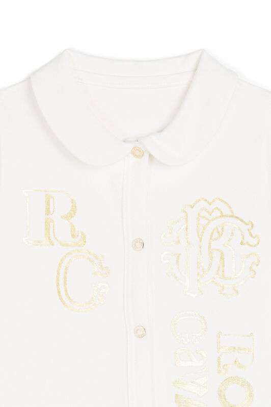 JU RC Monogram-Print Babygrow JU RC Monogram-Print Babygrow MILKY WHITE/GOLD MJT80C-JV025