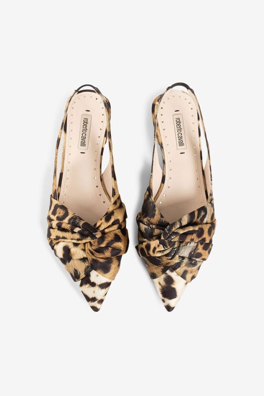 RC Le Pettegole Slingback with Jaguar Skin print Hellbraun QWS010-SE450