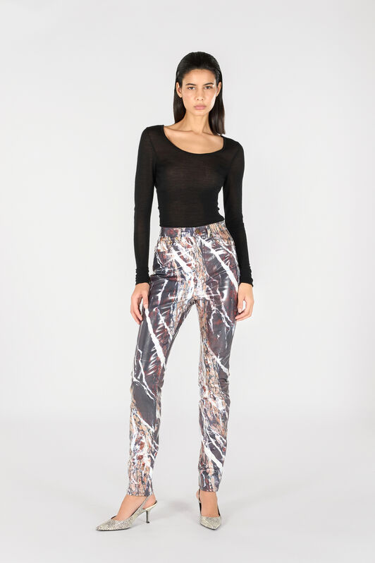 RC Skinny trousers with Marble print Purple TWJ233-KGN22