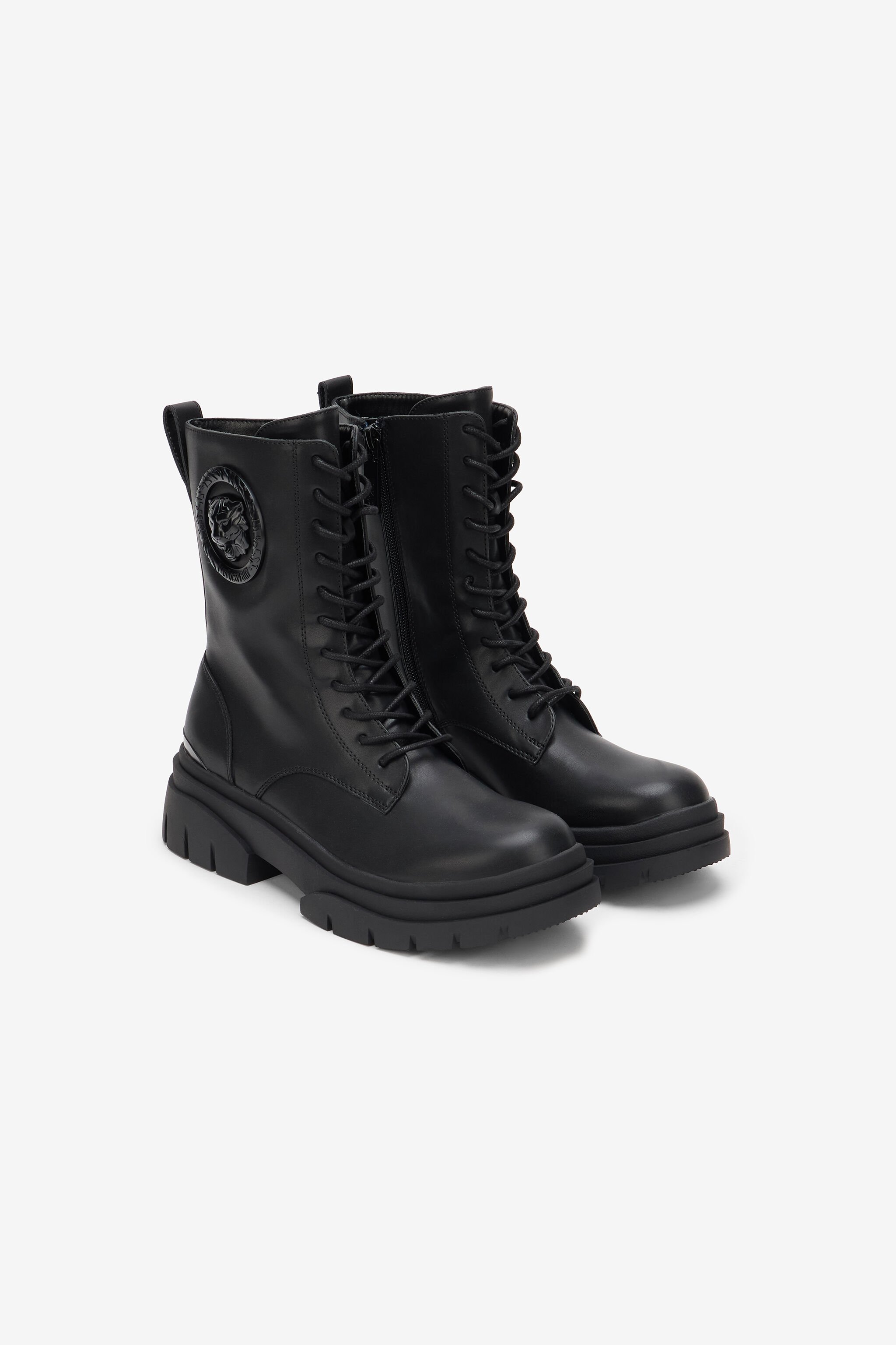 JC Black Combat Boots With Logo BLACK RKS214-RK579