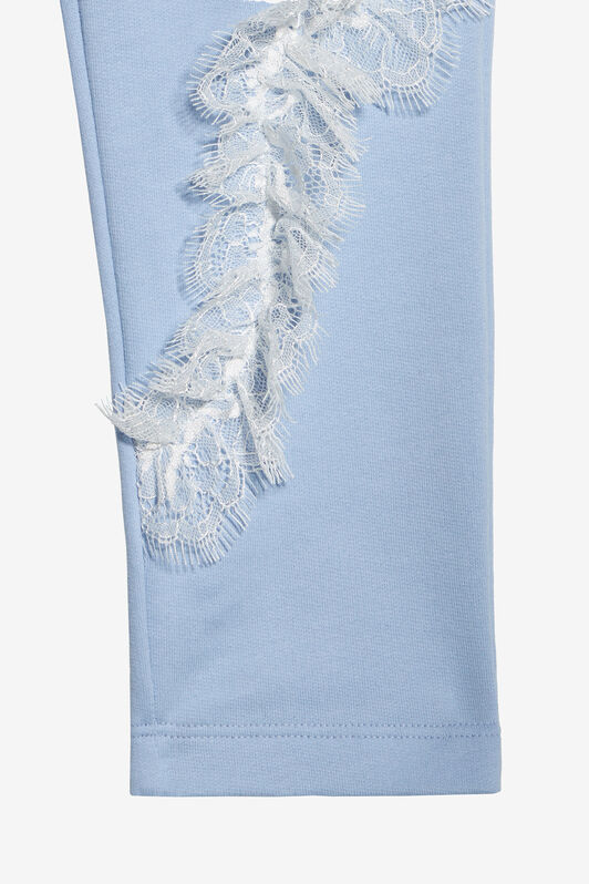 JU Pantalones Deportivos Con Encaje Floral LIGHT BLUE UJT23K-CF050
