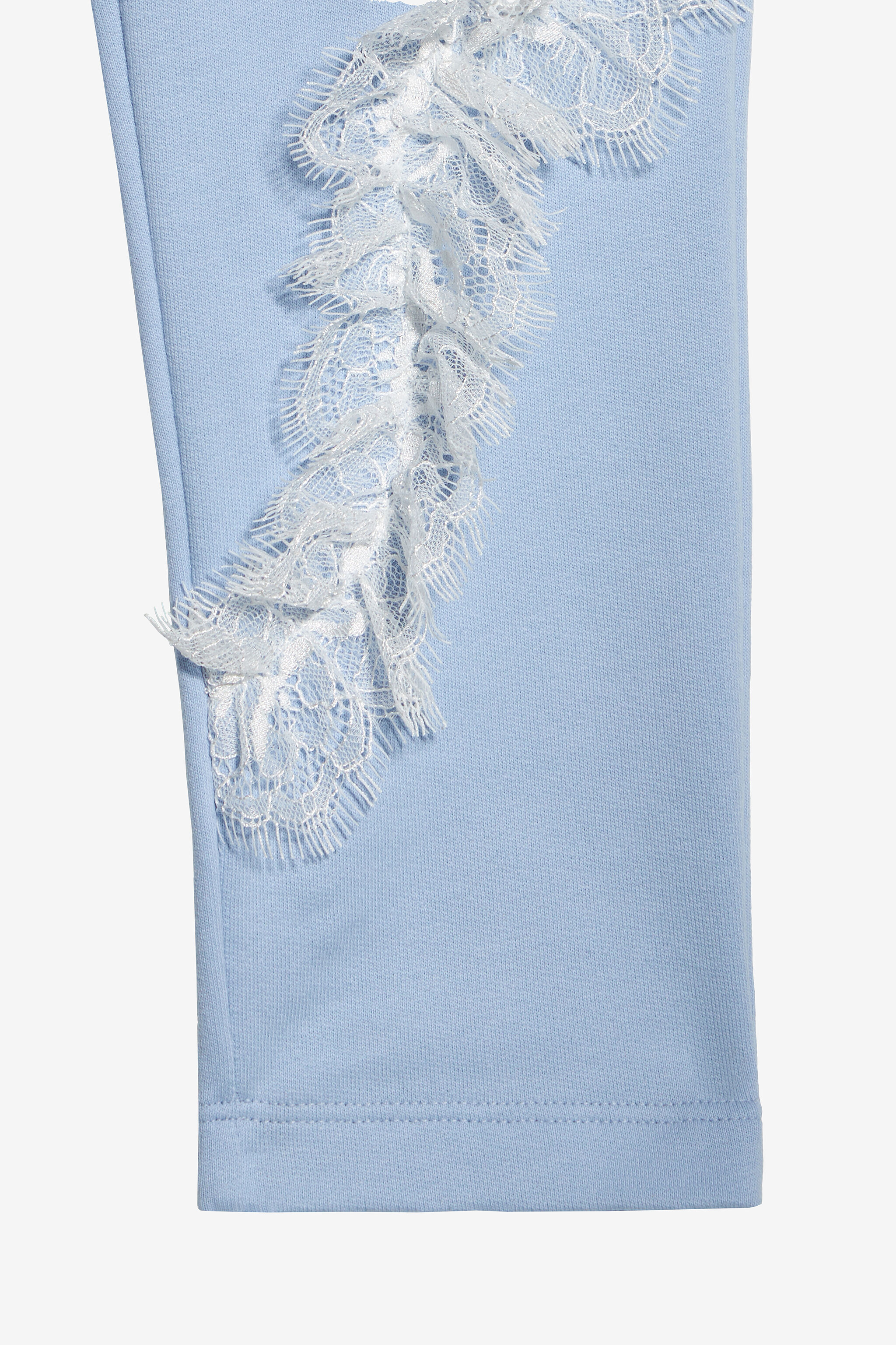 JU Pantalones Deportivos Con Encaje Floral LIGHT BLUE UJT23K-CF050
