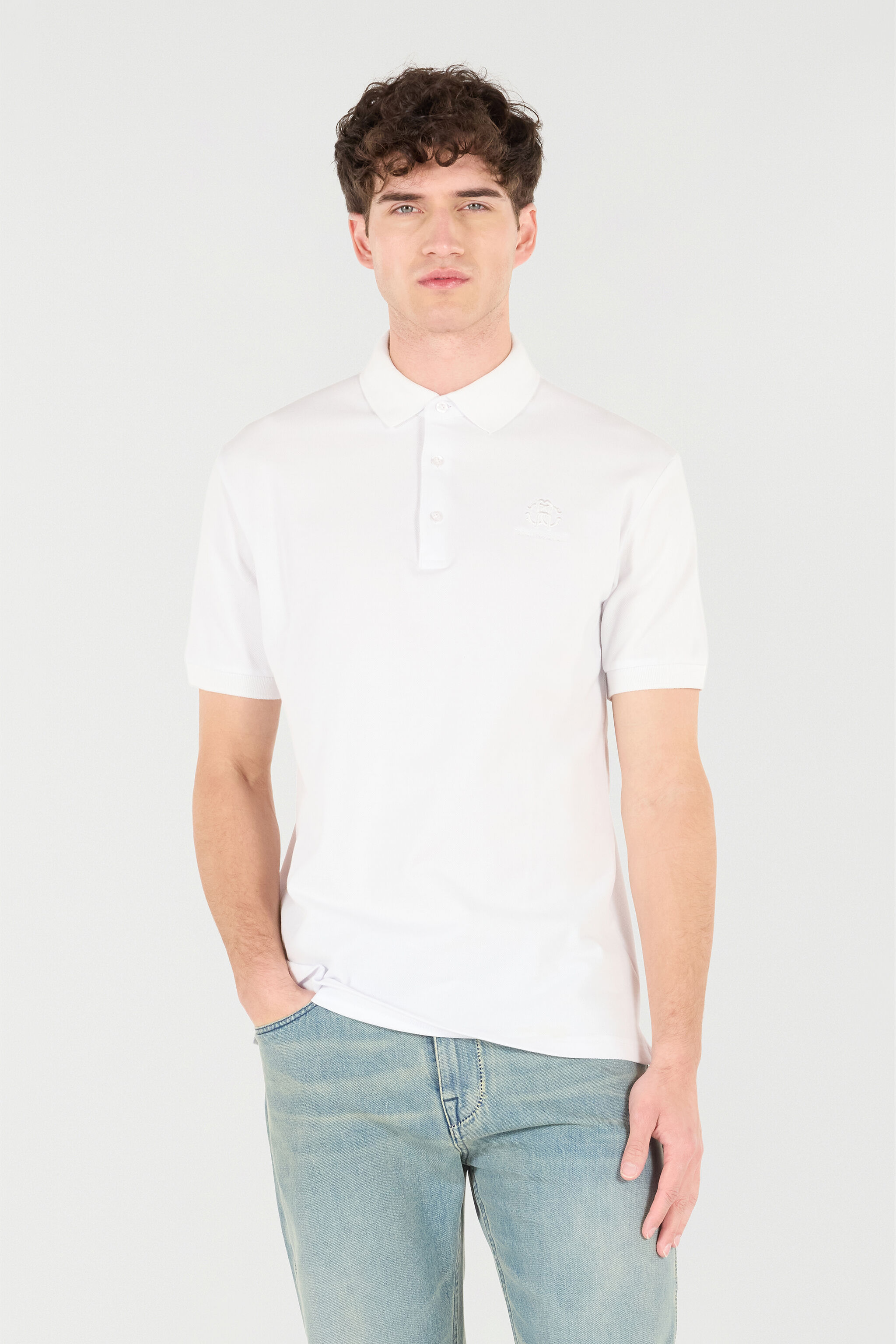 RC Polo With RC Monogram And Logo Embroidery White POT64A-KB001