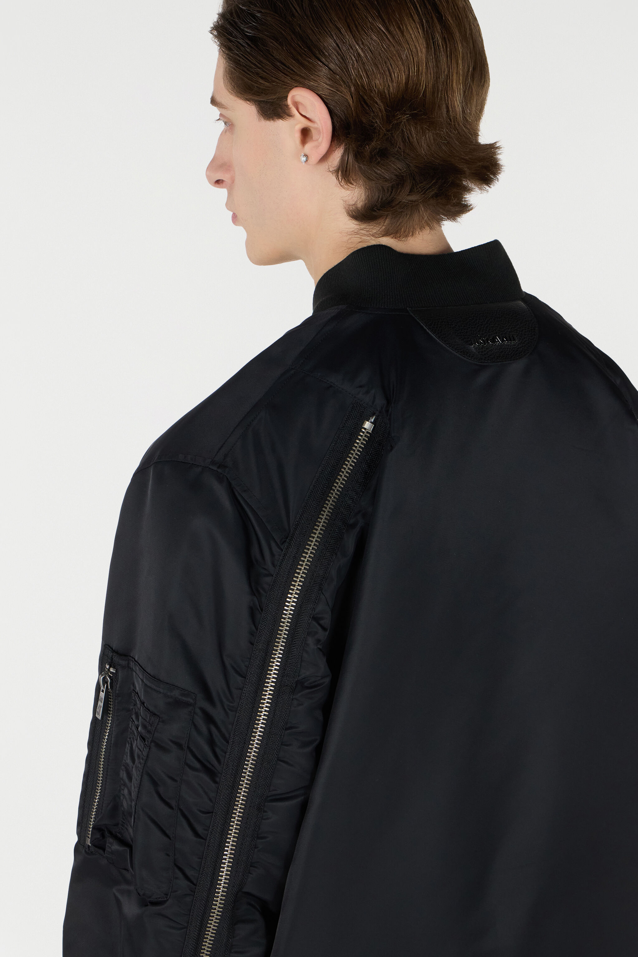 JC Bomber Jacket With JC Monogram Black TFT066-TF090