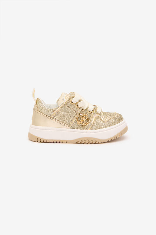 JU Glittery Sneakers With RC Monogram GOLD TJS02T-PZJ50