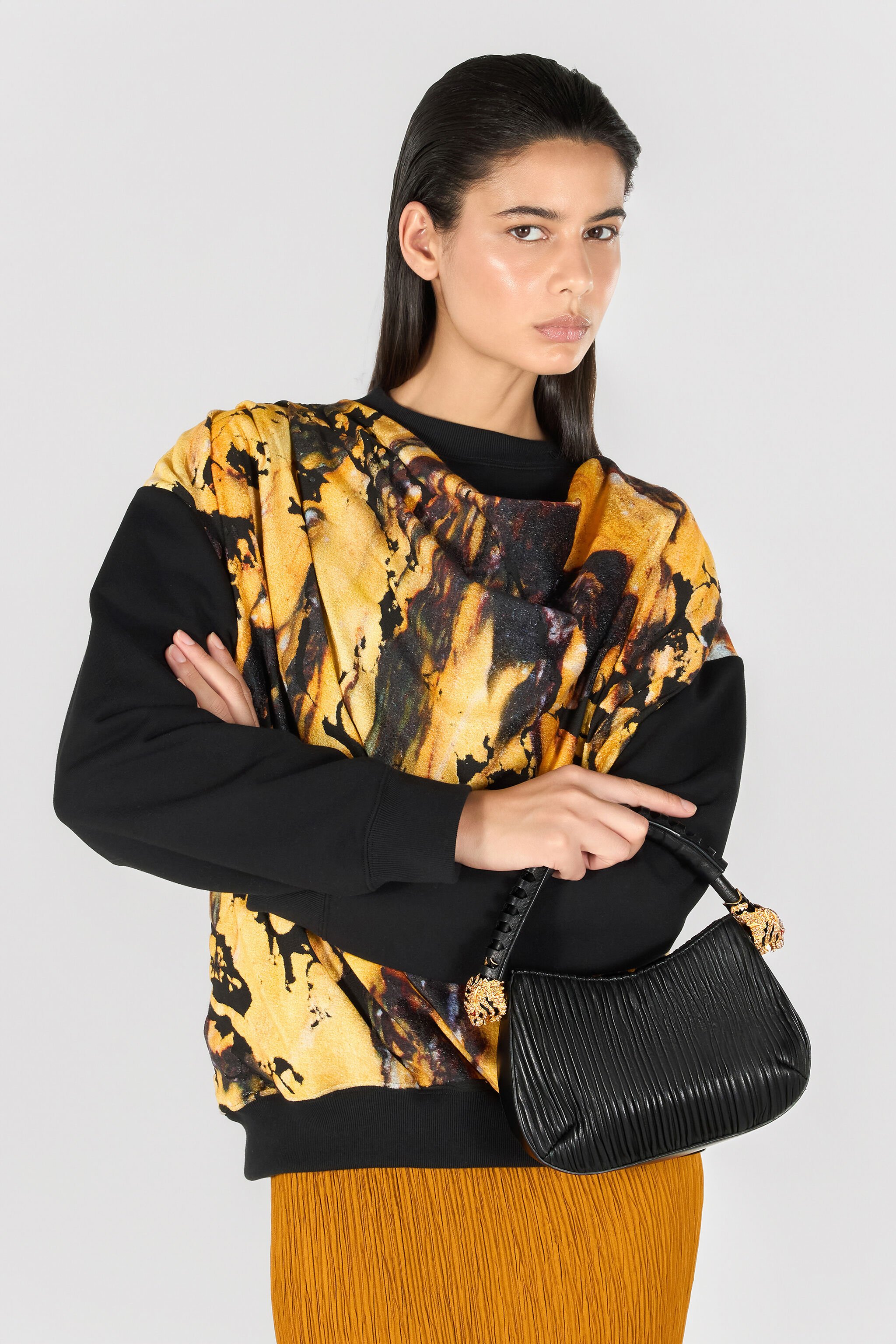 RC Bolso hobo Roar con tigres joya Negro TWB002-PNP03