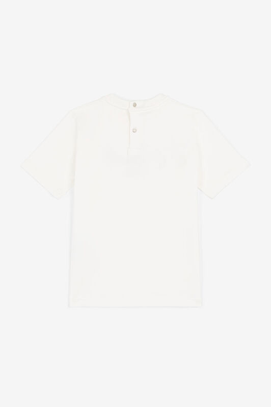 JU Logo-Print T-Shirt MILKY WHITE/NAVY OJT698-ISA2J