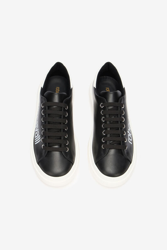 RC Black Leather Sneaker With Logo RC Black Leather Sneaker With Logo BLACK/WHITE QOS01I-PZO16