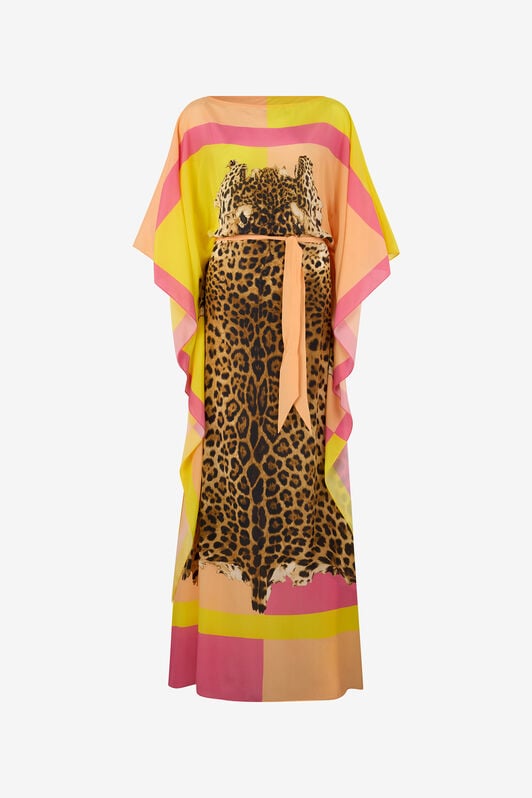 RC Silk Kaftan with Cavalli Pop Print YELLOW WQT180-SQR33