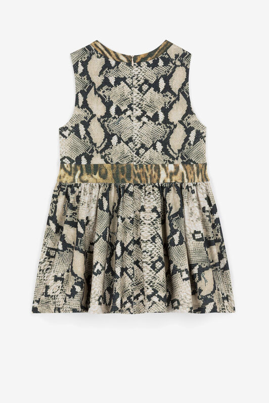 JU Python And Ocelot-Print Dress Light brown PJT119-4GE46