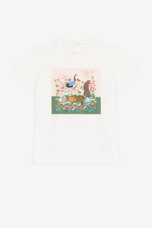 JU Wildlife And Flower-Print T-Shirt White PJT686-JV025
