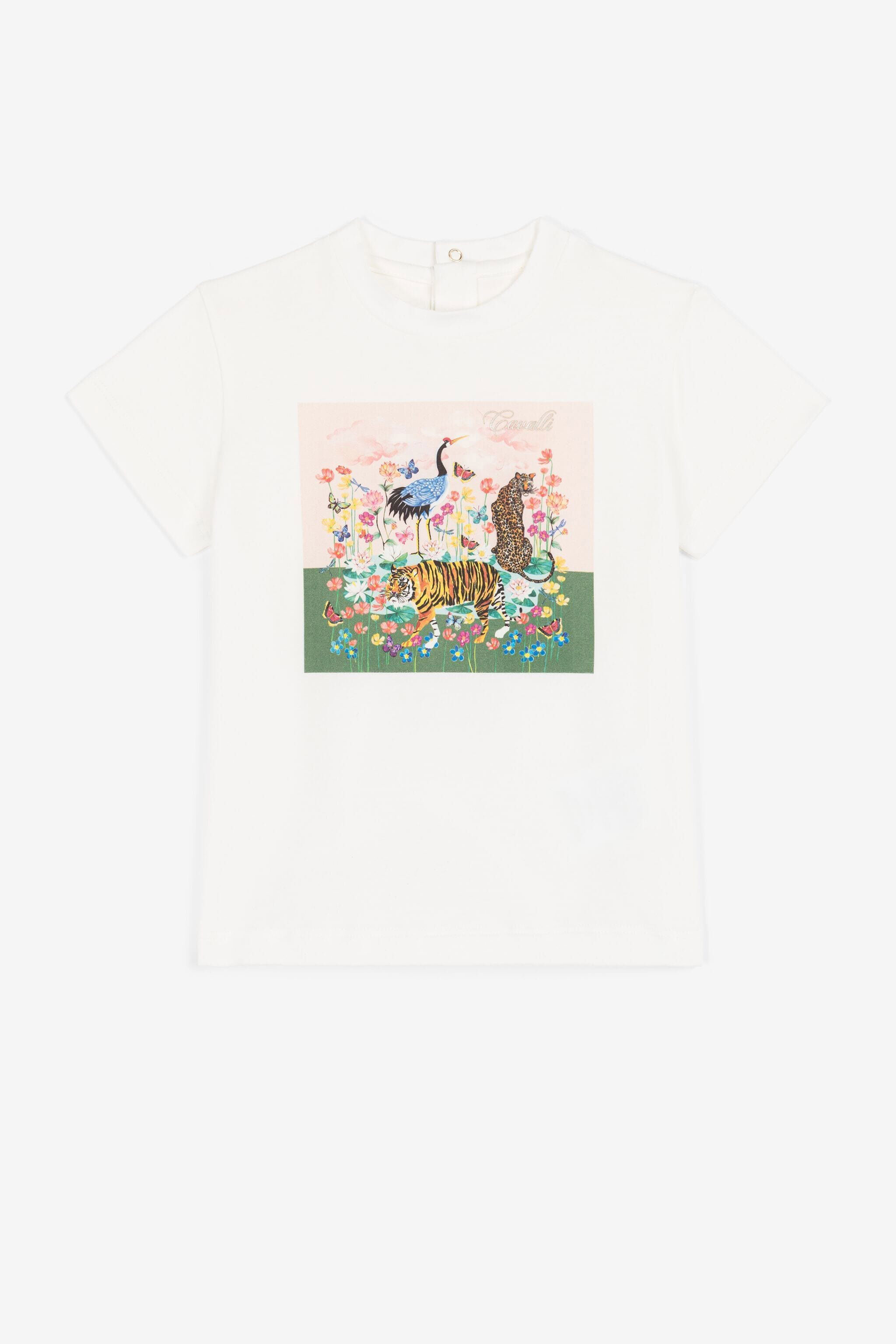 JU Wildlife And Flower-Print T-Shirt White PJT686-JV025
