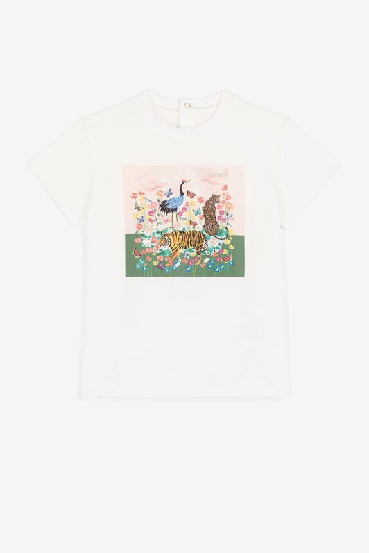 JU Wildlife And Flower-Print T-Shirt JU Wildlife And Flower-Print T-Shirt White PJT686-JV025
