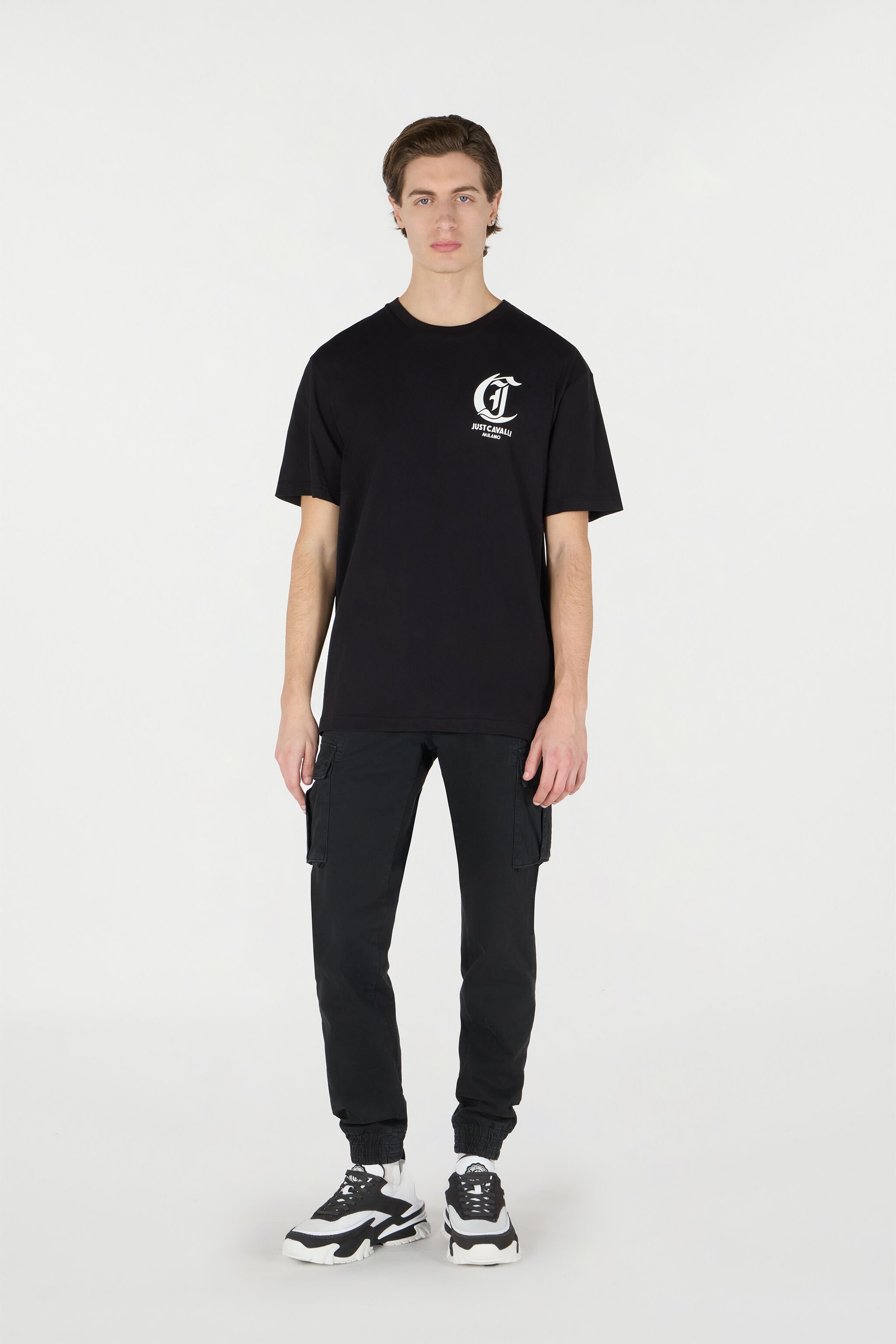 JC T-Shirt with JC Monogram Black TFT045-TF062