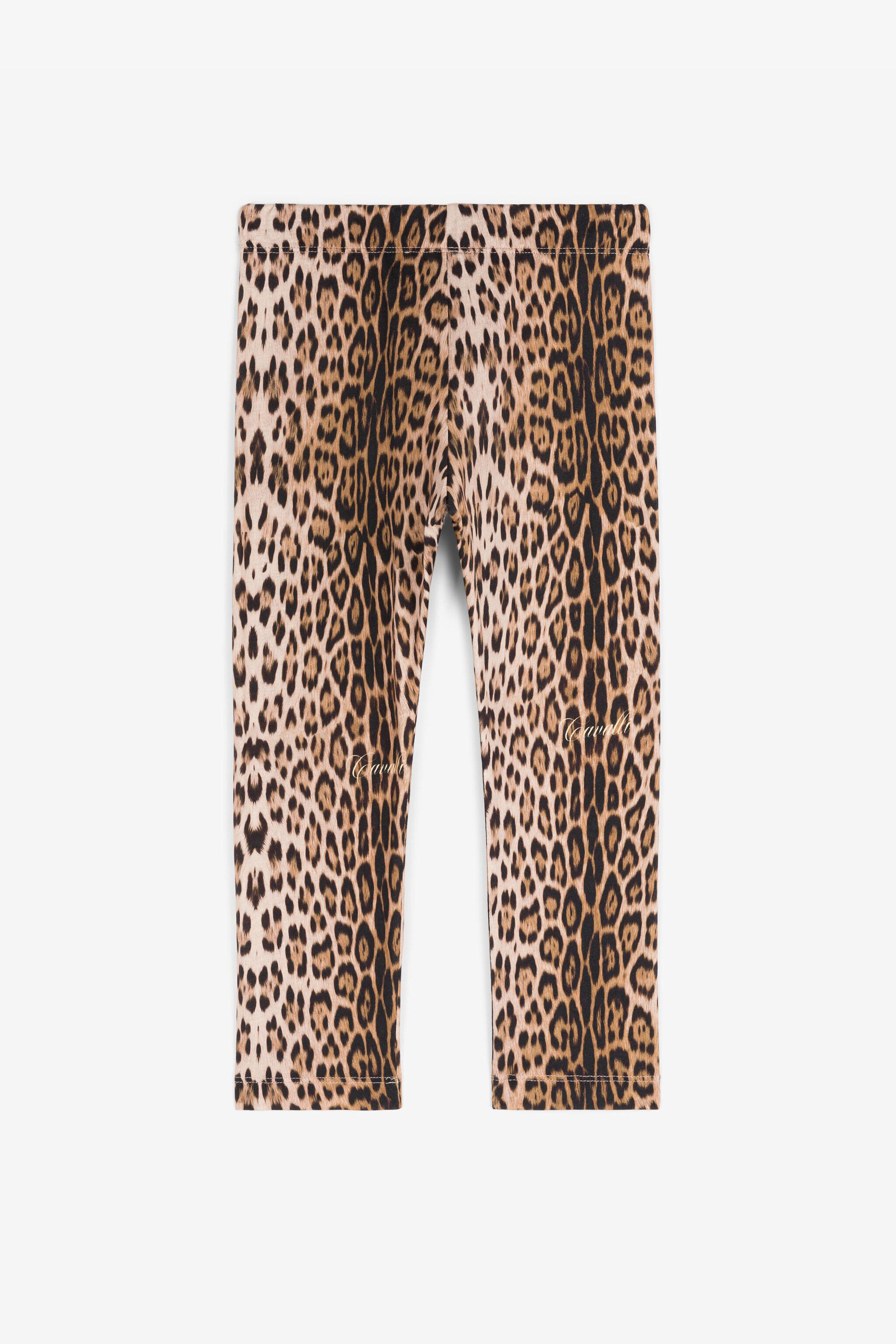 JU Jaguar-Print Cotton Leggings Light brown RJT20V-JFF65