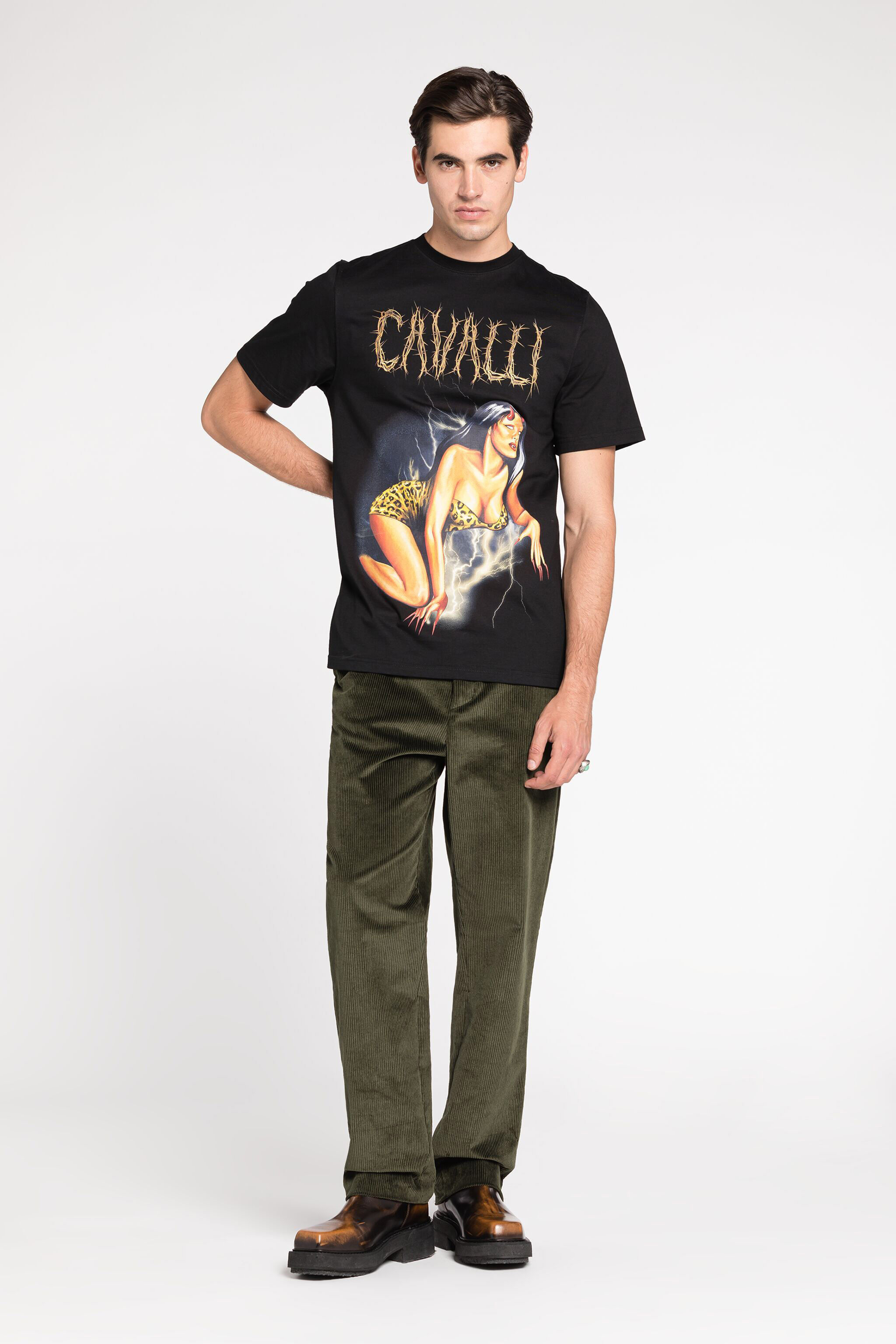 RC Camiseta con estampado gráfico Negro RRT61J-JD555