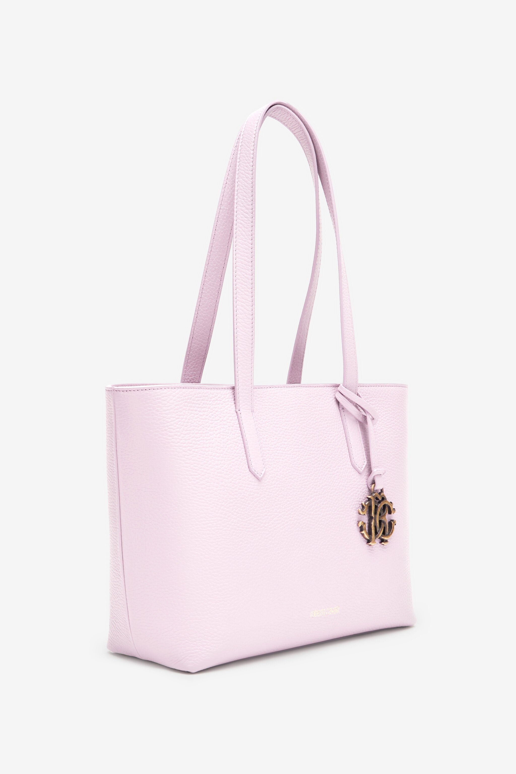 RC Medium leather shopper with RC charm Pink OOB00E-PZA12