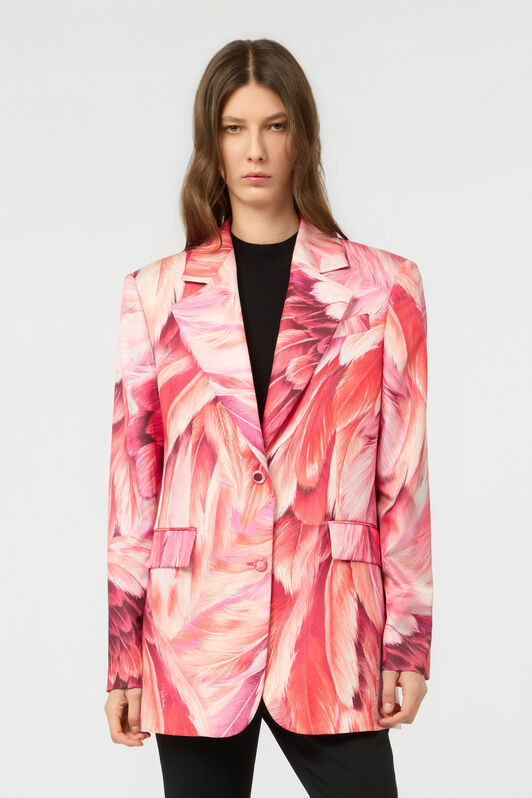 RC Veste en soie avec imprimé Plumage RC Veste en soie avec imprimé Plumage PEONIA SWT405-4QL71