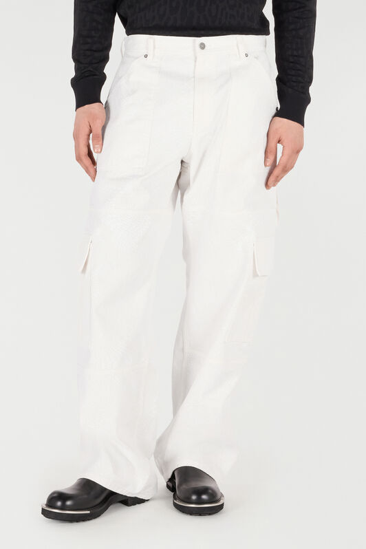 RC Pantalon À Imprimé Python Et Poches Blanc URJ230-4NN53
