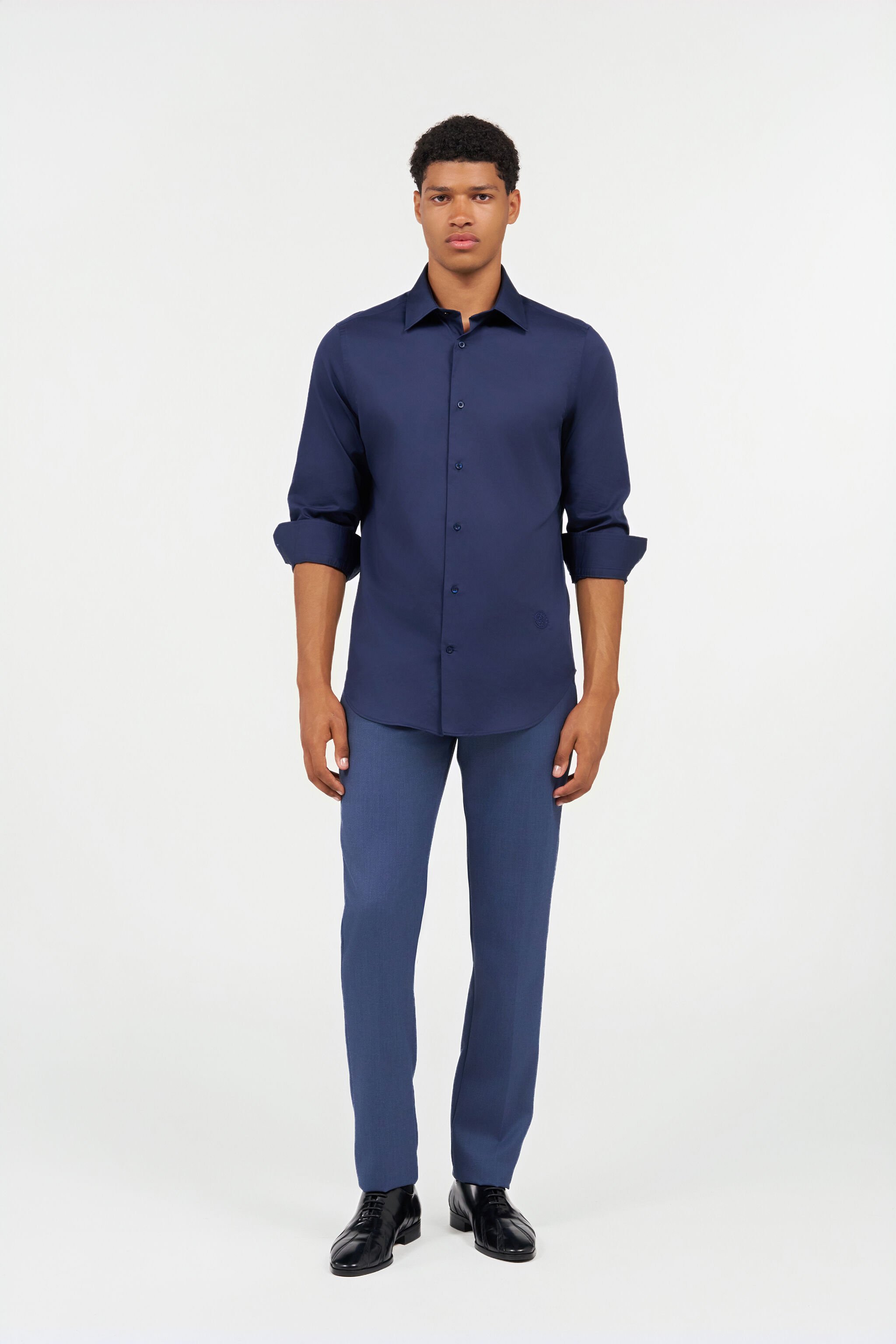 RC Navy Blue Shirt with Monogram RC NAVY QOT70G-RD054