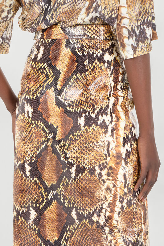 RC Python Print Skirt Brown UWP300-PN053