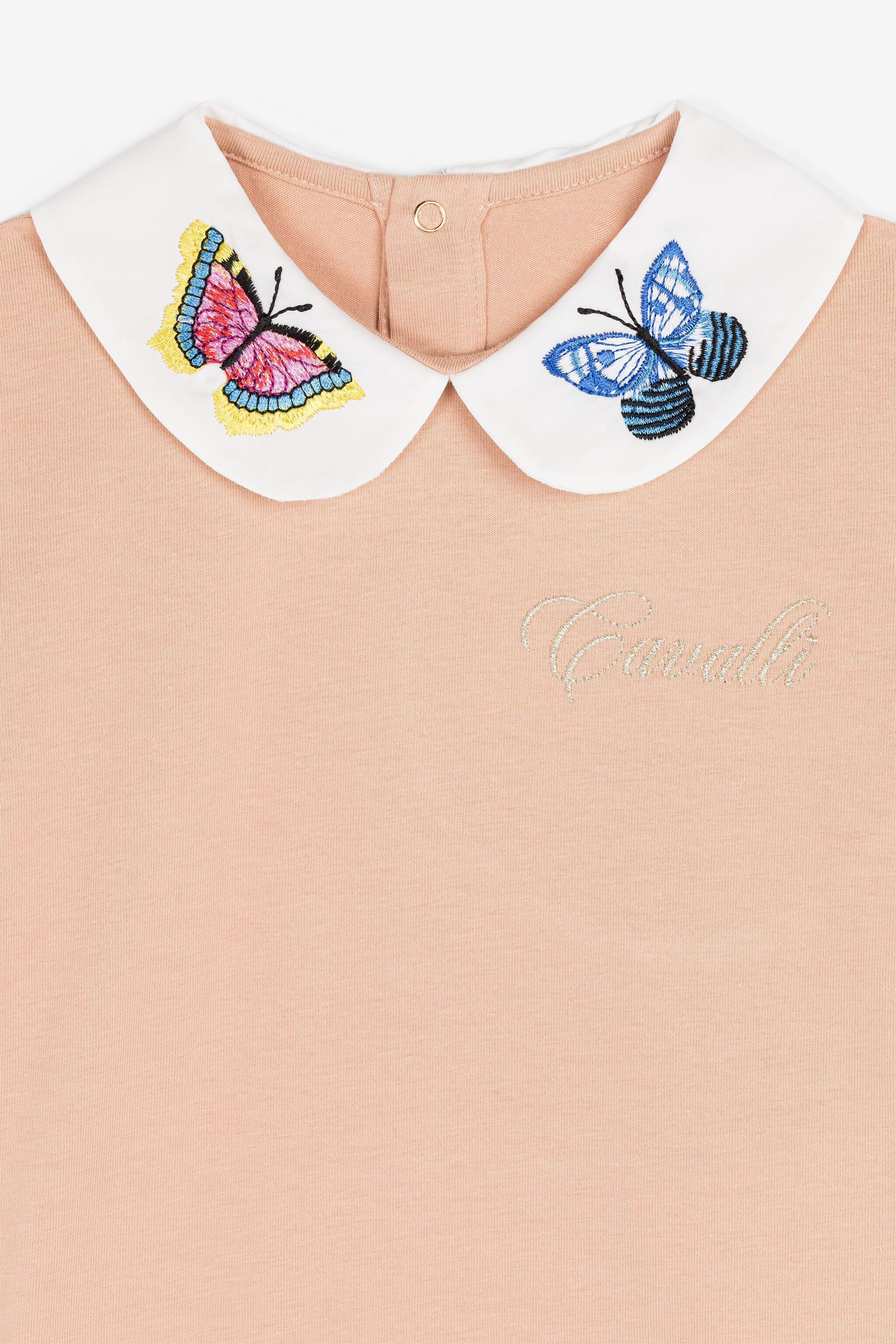 JU Top con ricamo farfalle Rosa PJT681-JV025