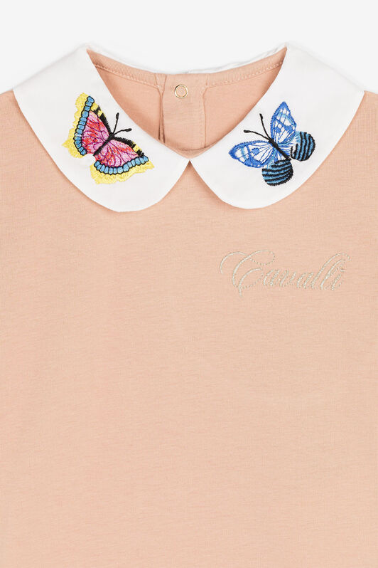 JU Top con ricamo farfalle JU Top con ricamo farfalle Rosa PJT681-JV025