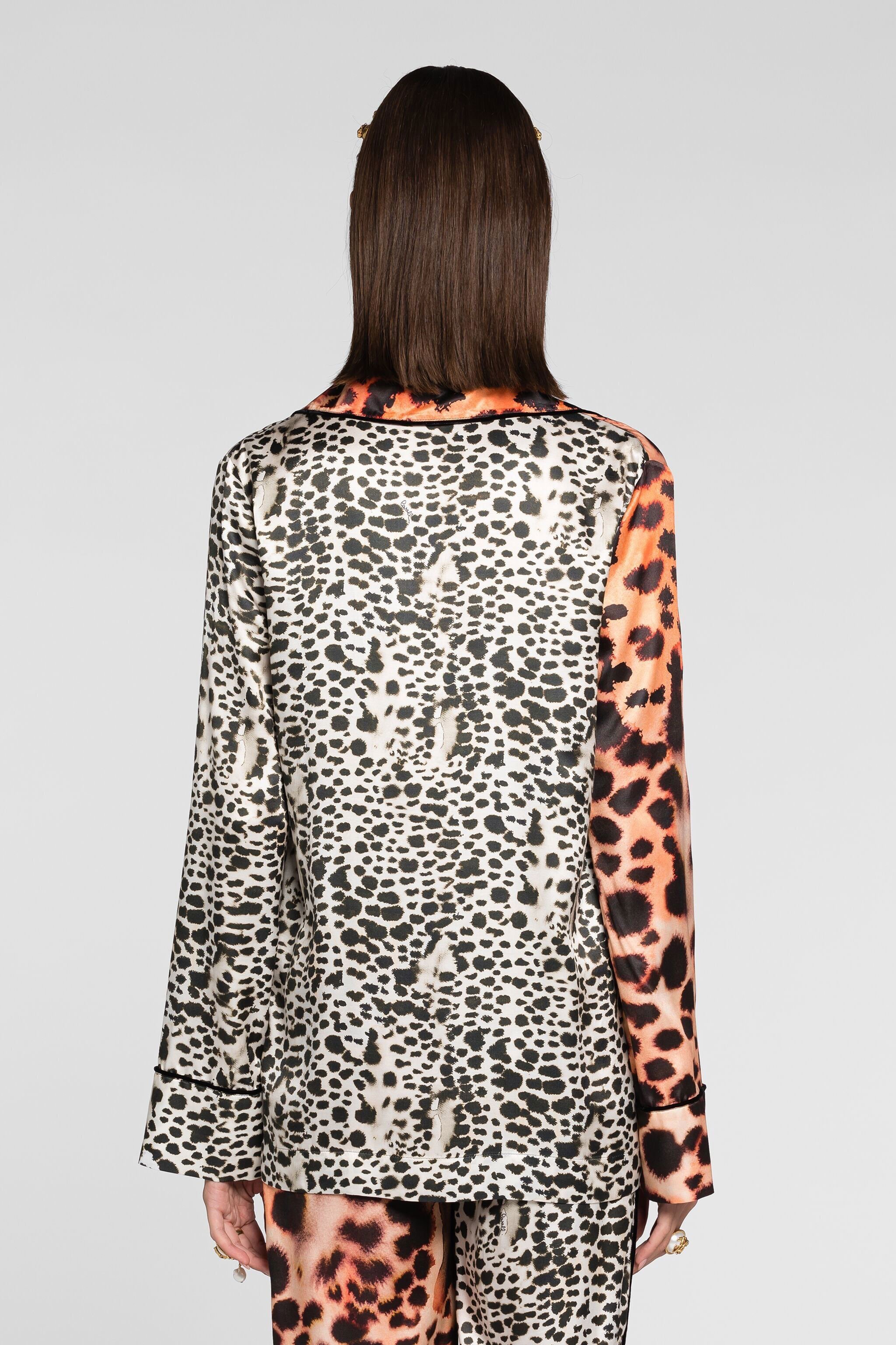 RC Murena Print Silk Blend Jacket Orange QKT422-SZF49