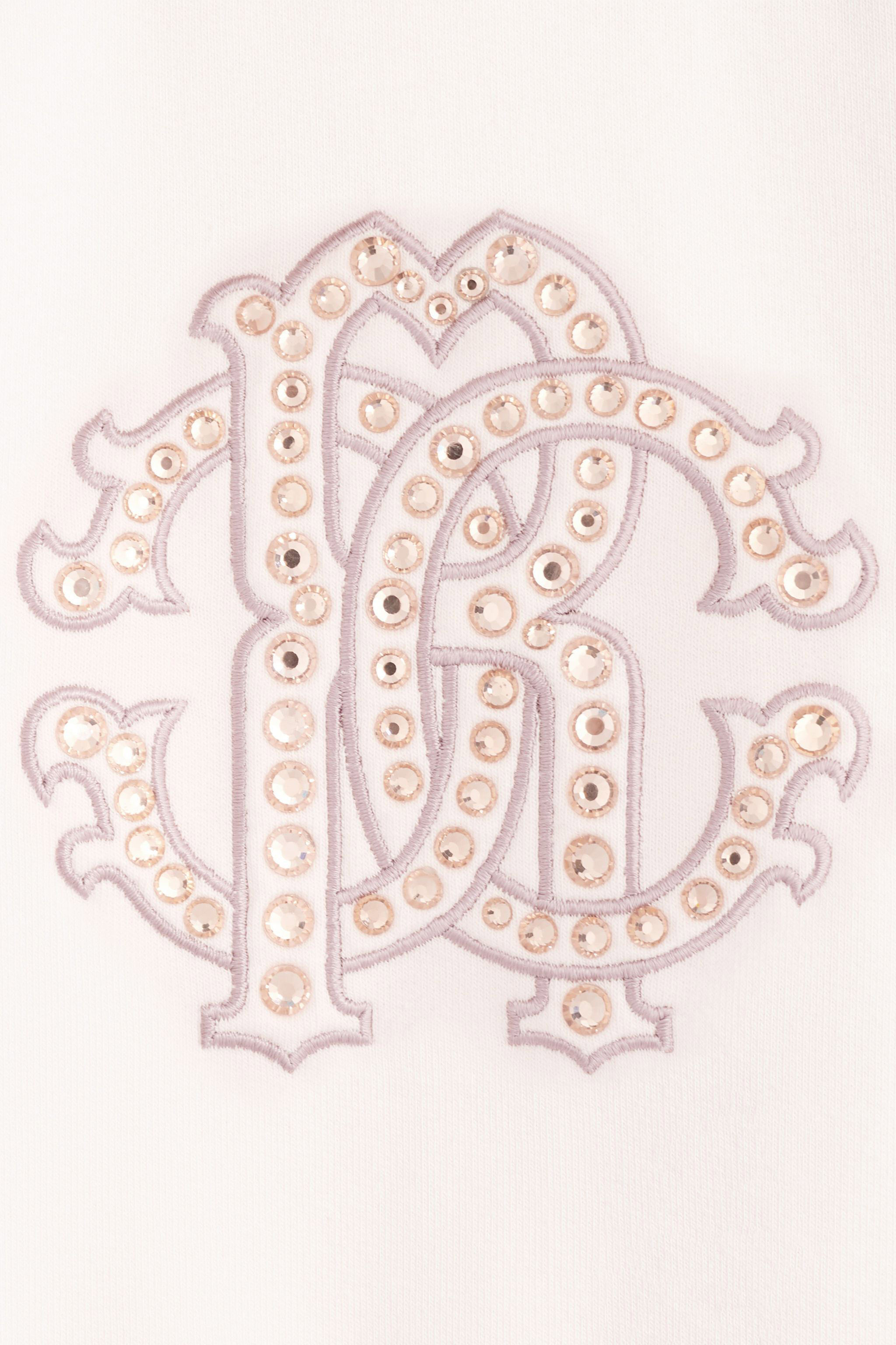 JU Rhinestone logo sweatshirt BABY PINK JJT925-CF027