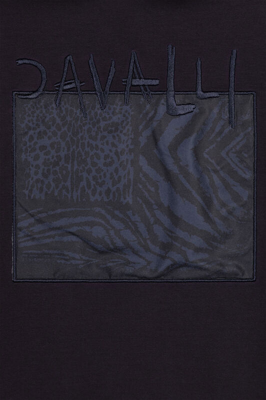 JU Felpa con applicazione Animalier Patchwork JU Felpa con applicazione Animalier Patchwork Blu scuro OJT930-ISA2J