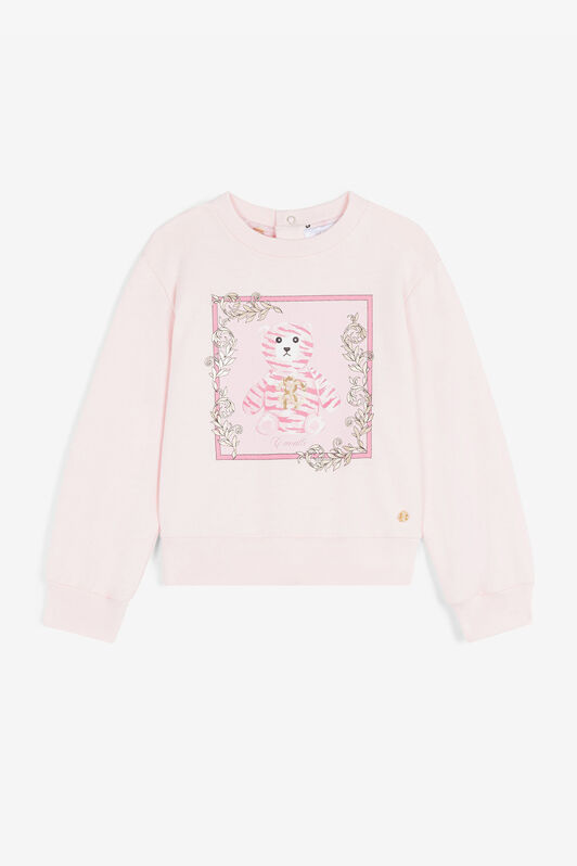 JU Teddy Bear-Print Cotton Sweatshirt JU Teddy Bear-Print Cotton Sweatshirt Pink RJT902-CF050