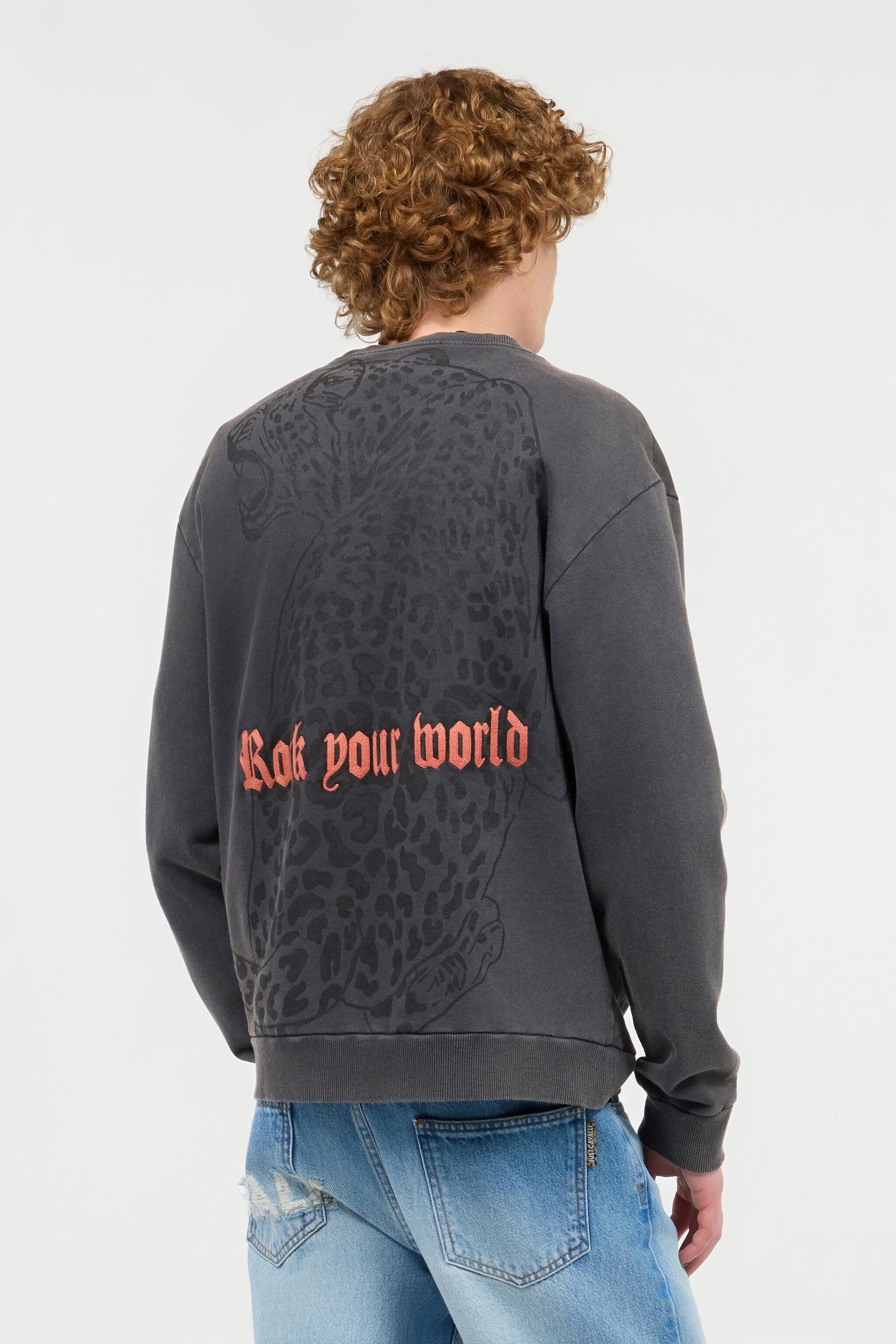 JC Sweatshirt With Jaguar And Lettering Dark gray UFT070-UF090