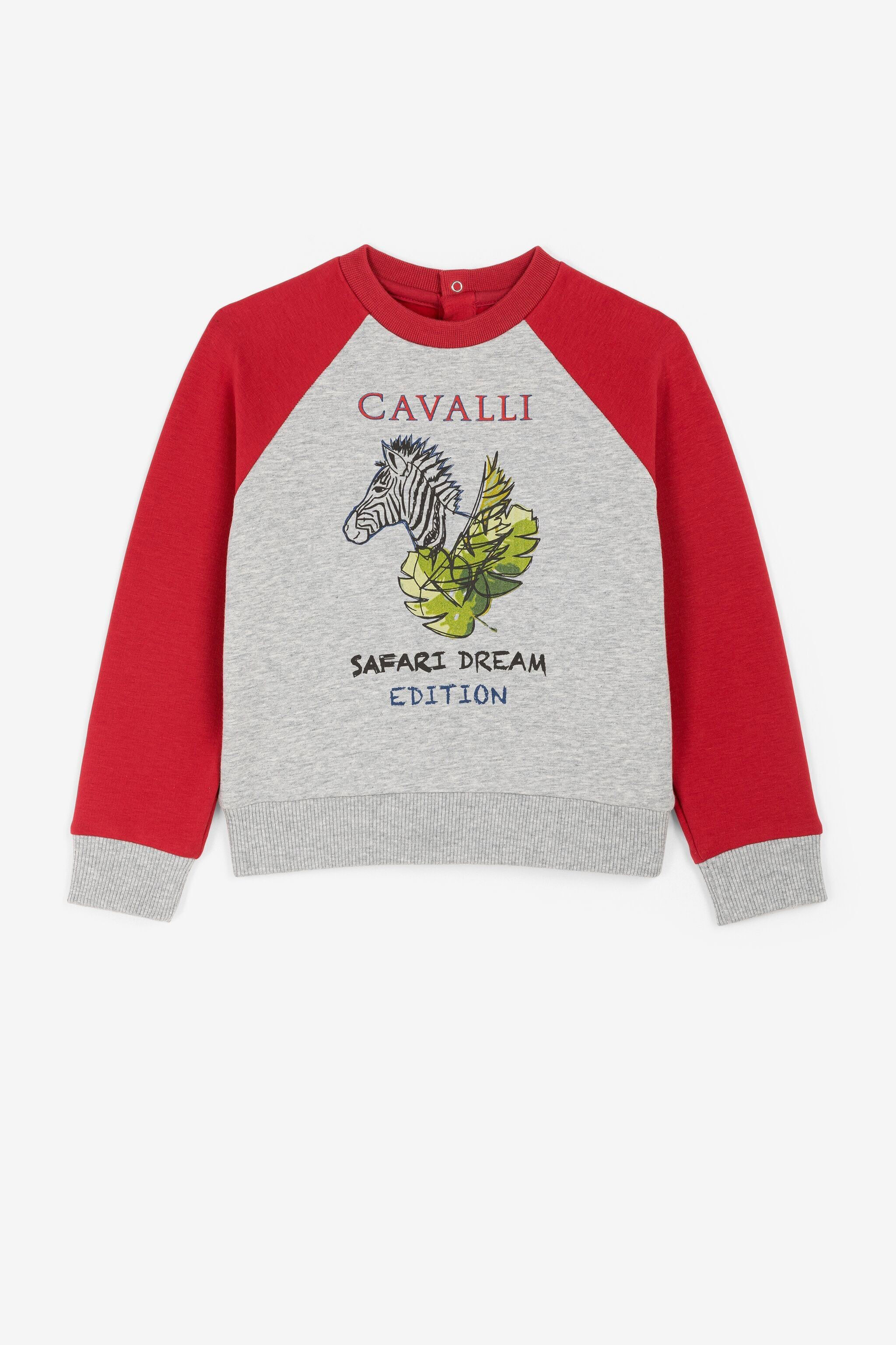 JU Zebra And Slogan-Print Sweatshirt Blanco PJT911-CF050